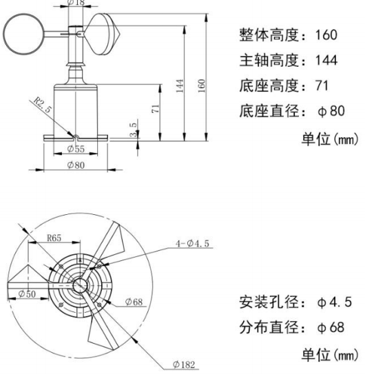 聚英風(fēng)速傳感器結(jié)構(gòu)圖