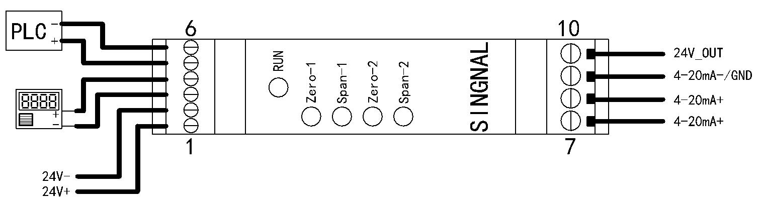 DIN101-PTTI 信號(hào)隔離模塊接線圖