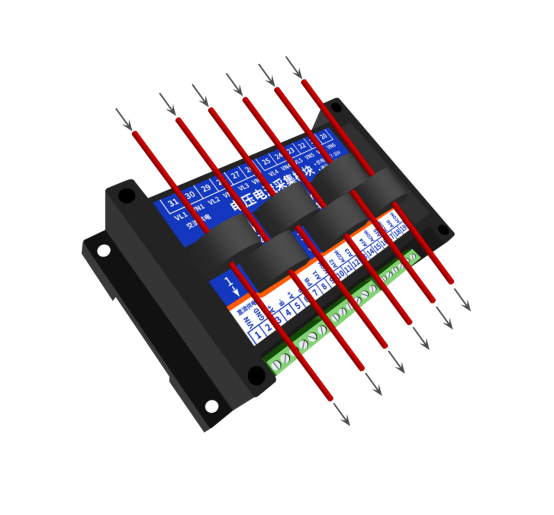 電壓電流采集模塊接線示意圖
