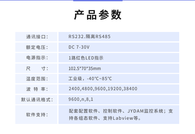 DAM-0800DI-YD 工業(yè)級I/O模塊產(chǎn)品參數(shù)
