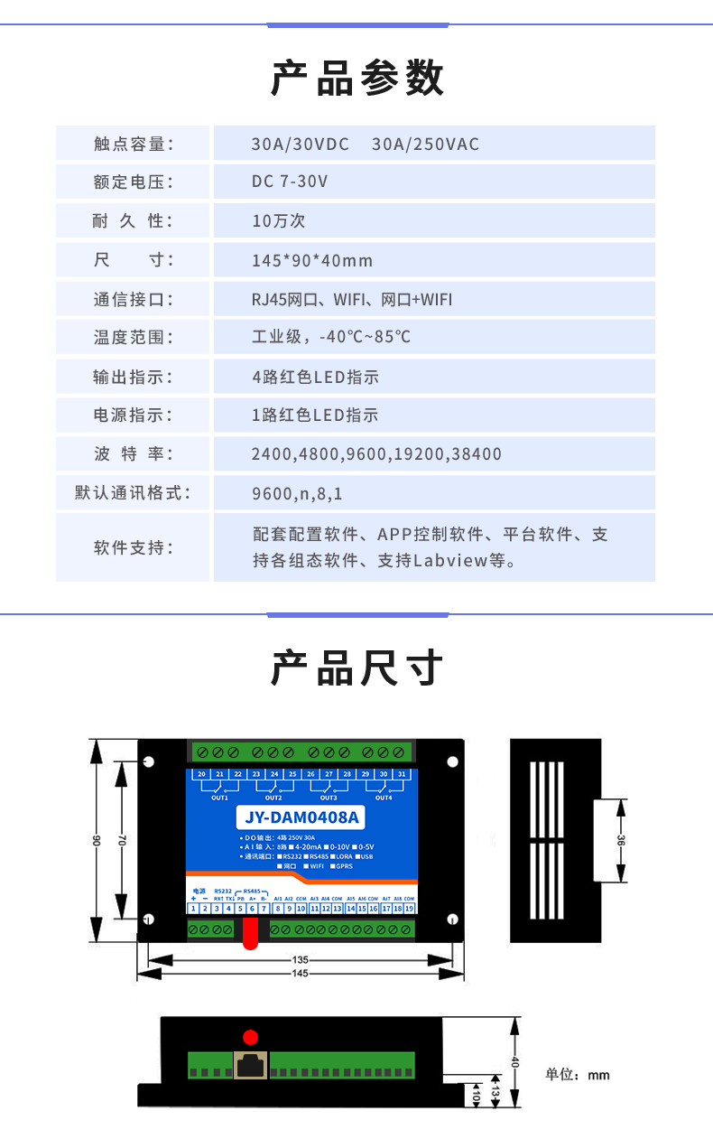 云平臺(tái) DAM-0408A 遠(yuǎn)程數(shù)采控制器產(chǎn)品參數(shù) 云平臺(tái) DAM-0408A 遠(yuǎn)程數(shù)采控制器產(chǎn)品參數(shù)
